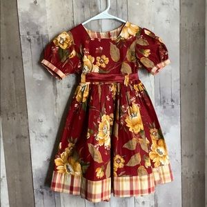 Beets N’ Snips Girls Floral and Plaid Dress